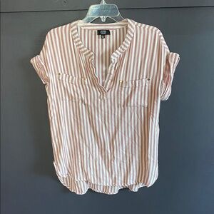 Cato Pink and White Striped Blouse